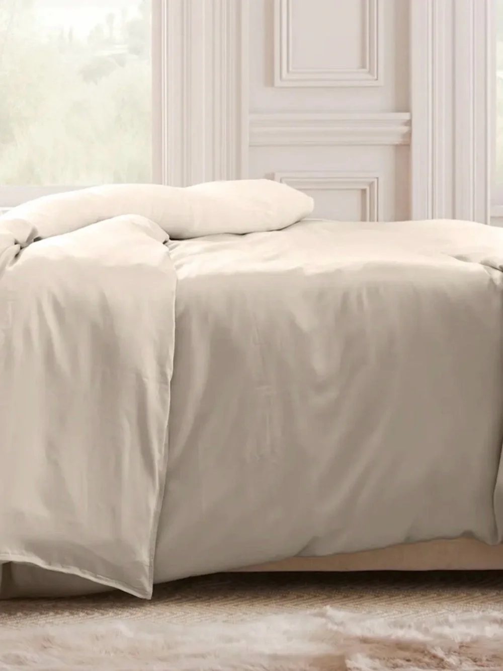 NEW Quince Organic Bamboo 1 Piece Duvet Cover, King/Cal (Sand)